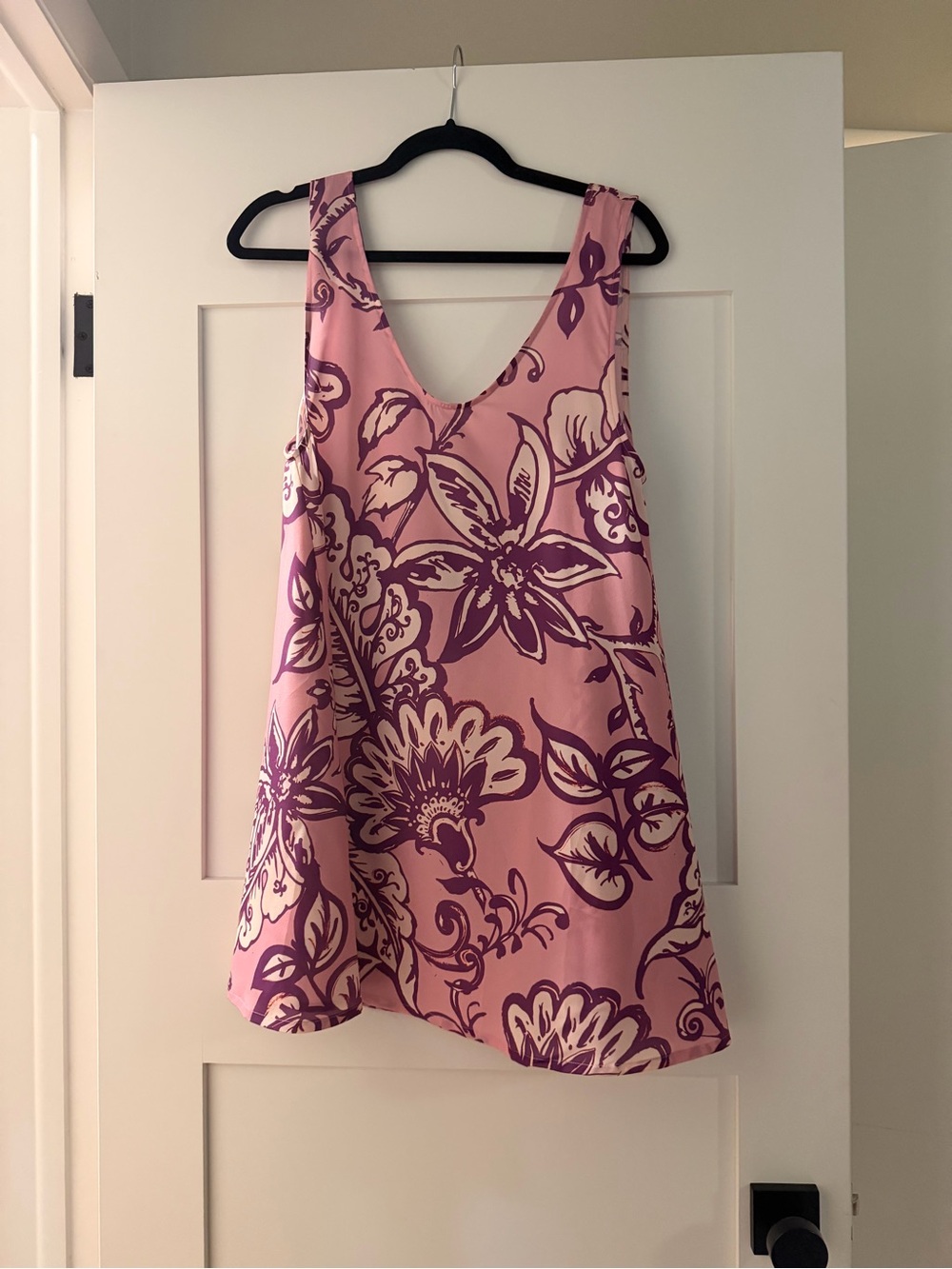 Sleeveless Pink Floral A-Line Mini Dress